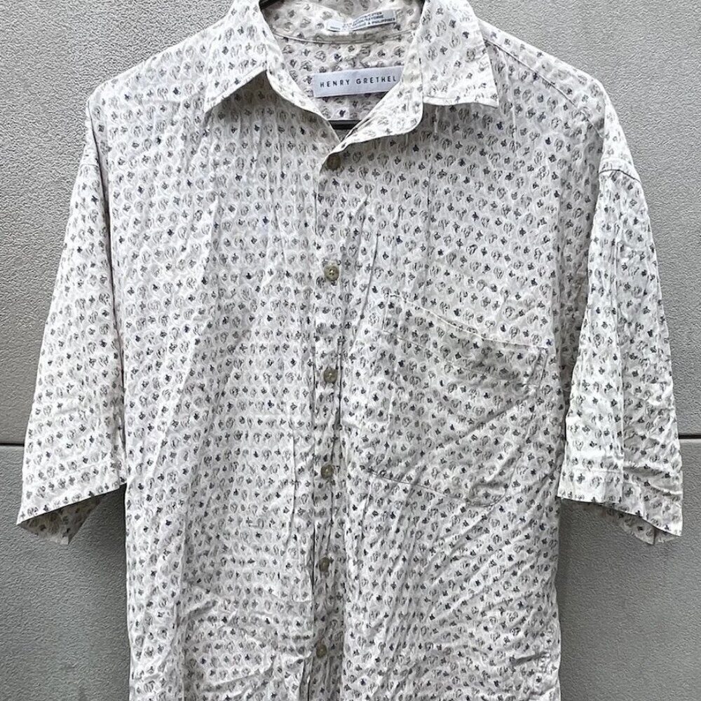 Vintage Henry Grethel button down Short Sleeve Men's Shirt Sz Medium